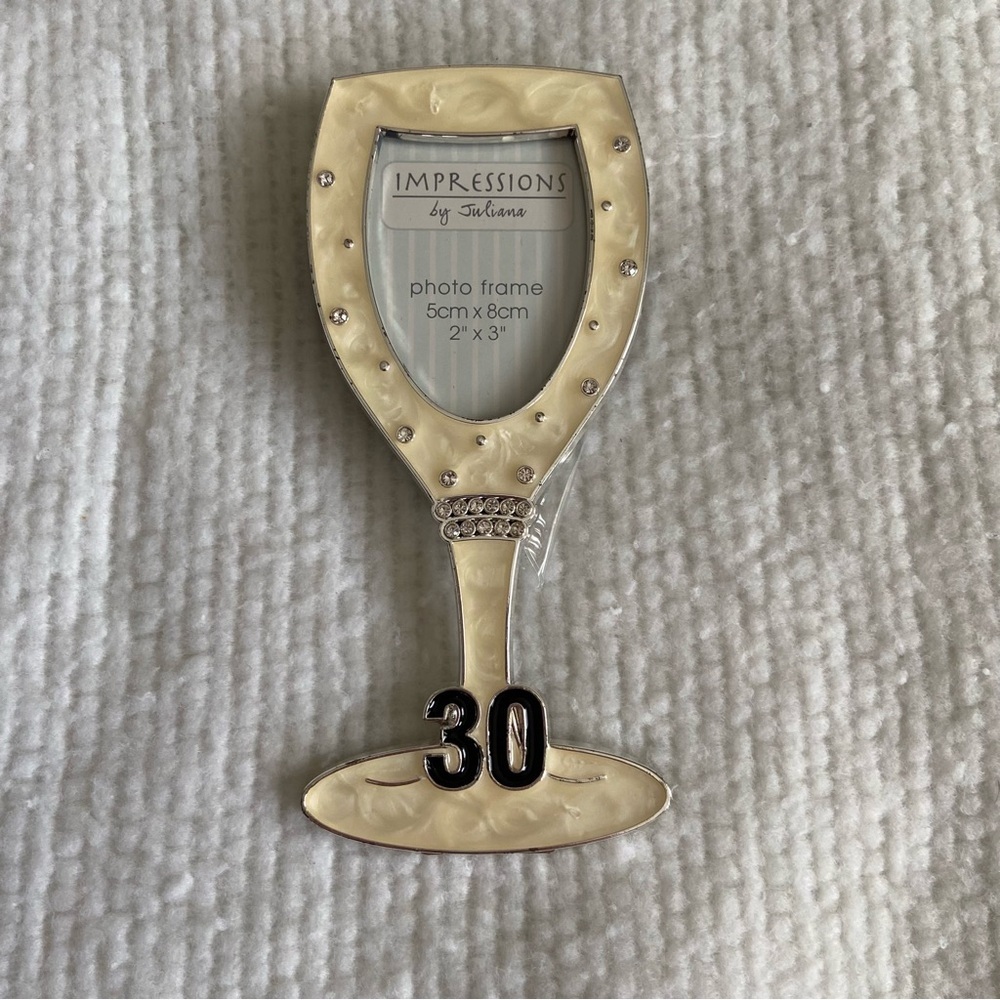 Silverplated/Cream Epoxy Frame - 30th Birthday